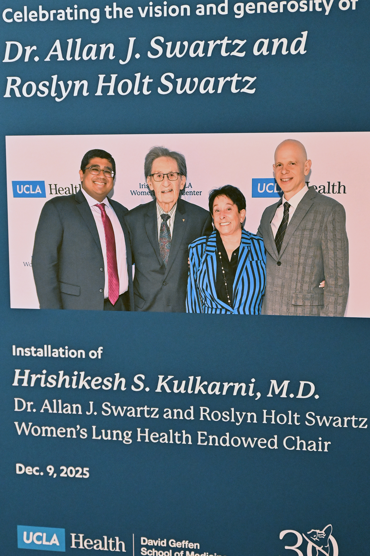 The Kulkarni Lab at the installation of the Dr. Allan Swartz and Roslyn Holt Swartz Endowed Chair
